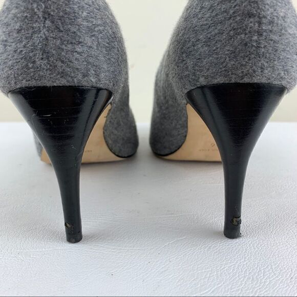 Anthropologie Plenty by Tracy Reese‎ Gray Flannel Heels Sz 6 Stiletto Heel - Picture 7 of 15